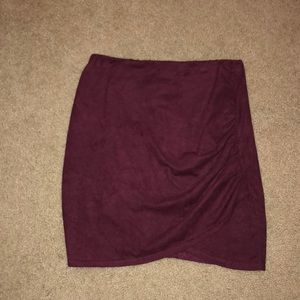 Suede tight skirt